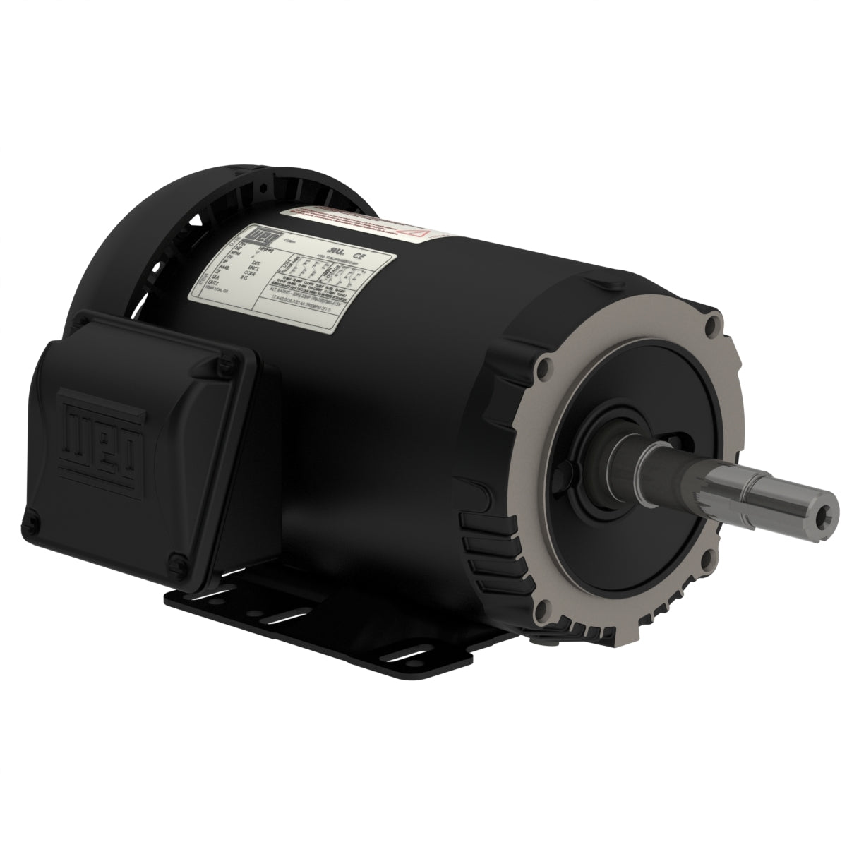 Weg Electric 00158ET3E145T-SG, 1 1/2 Hp, 1800 Rpm, 143/5T FR, 230/460//190-220/380-415 Vac, TEFC, 3 PH, Foot-mounted, Rolled Steel.