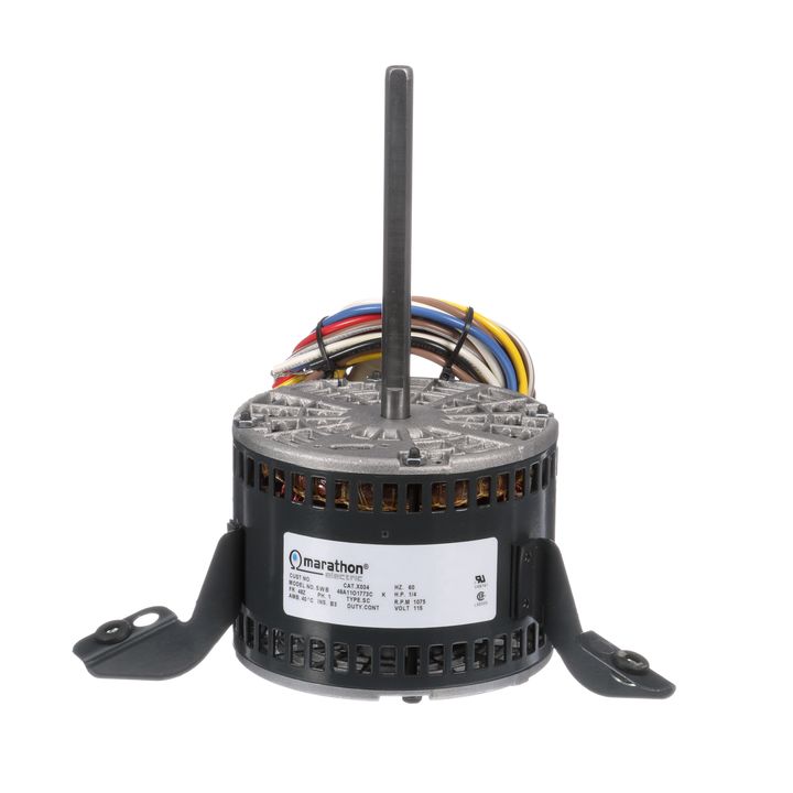Marathon Electric X036, 1/2 Hp, 1075/4 Rpm, 48Y FR, 115 Vac, 1 PH, Open Air Over, Torsion Flex Mount, Fan Blower-Direct Drive, PSC, 48A11O1772.