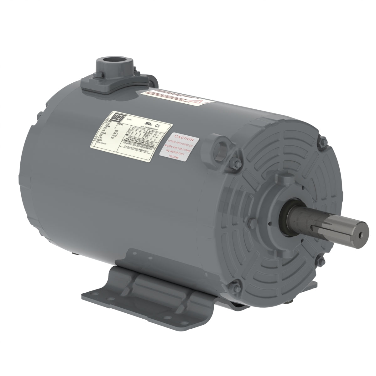 Weg Electric 00336AP3EGD145TZ-S, 3 Hp, 3600 Rpm, 143/5TZ Frame, 208-230/460 Vac, TEAO, 3 PH, Foot-mounted, Rolled Steel Grain Dryer Standard Efficiency.