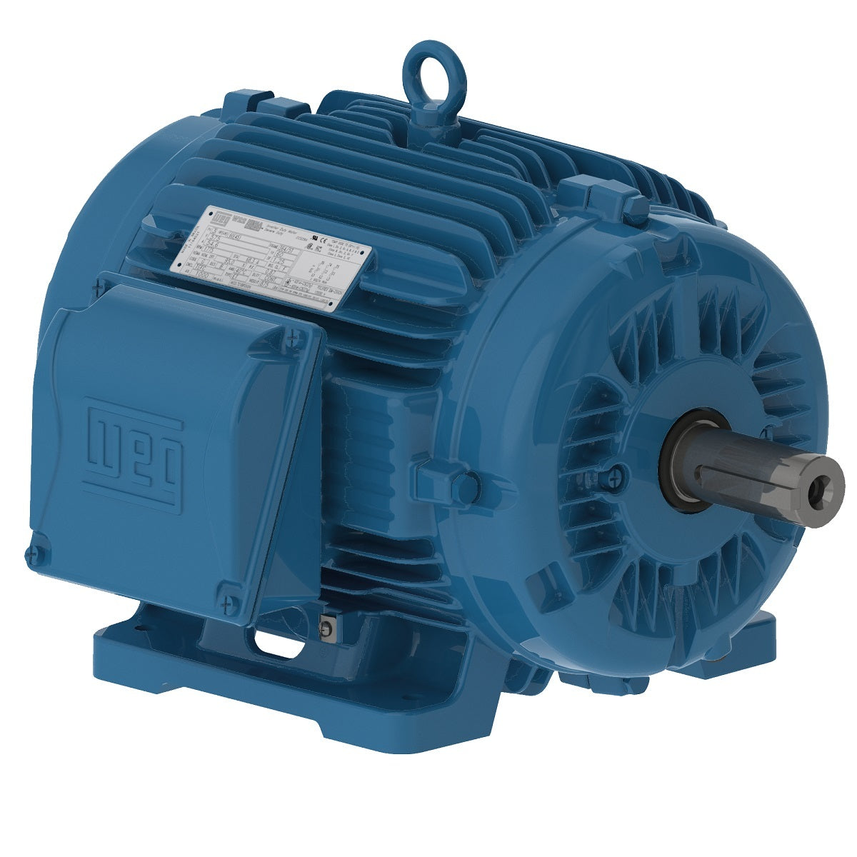 Weg Electric 01009AT3E284T-W22, 10 Hp, 284/6T Frame, 900 RPM, 208-230/460//380 Vac, TEAO, 3 PH, Foot-mounted, W22 NEMA Premium Efficiency.
