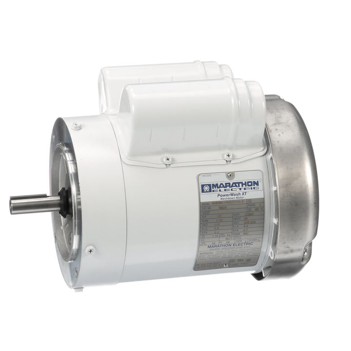 Marathon Electric N523, 1/2 Hp, 1800 Rpm, 56C FR, 115/208-230 Vac, 1 PH, Totally Enclosed, C-Face Footless, White Epoxy Washdown Duty, 56C17W5327.