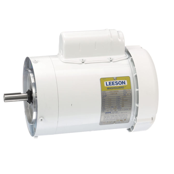 Leeson Electric 114318.00, 1 1/2 HP, 3600 RPM, 56C FR, TEFC, 115/208-230 Vac, 1 PH, C-Face Less Base, Washguard