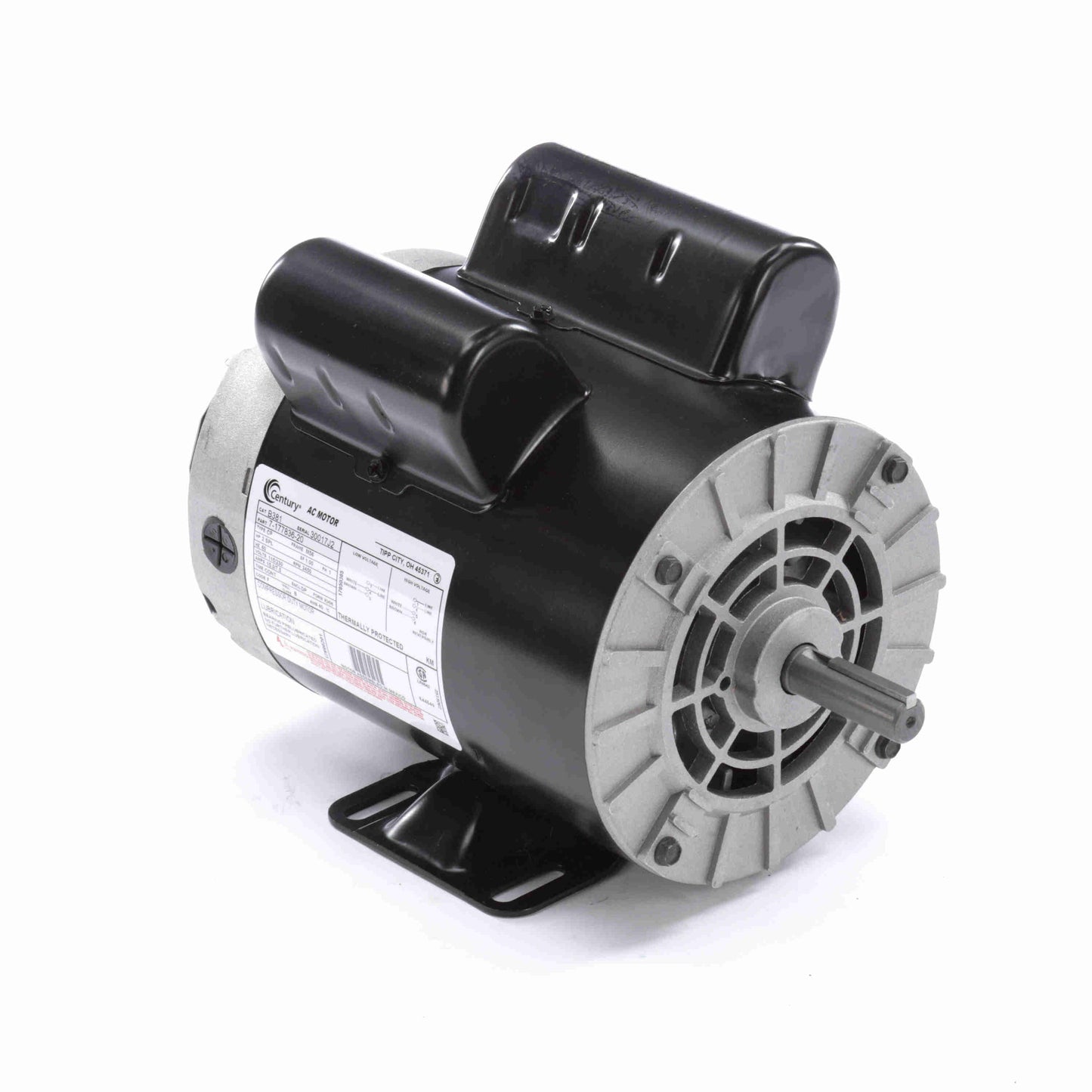 Century Electric B381, 2 Hp, 3600 RPM, M56 FR, 115/230 V, 1 PH, Dripproof , Rigid Base, Air Compressor Motor