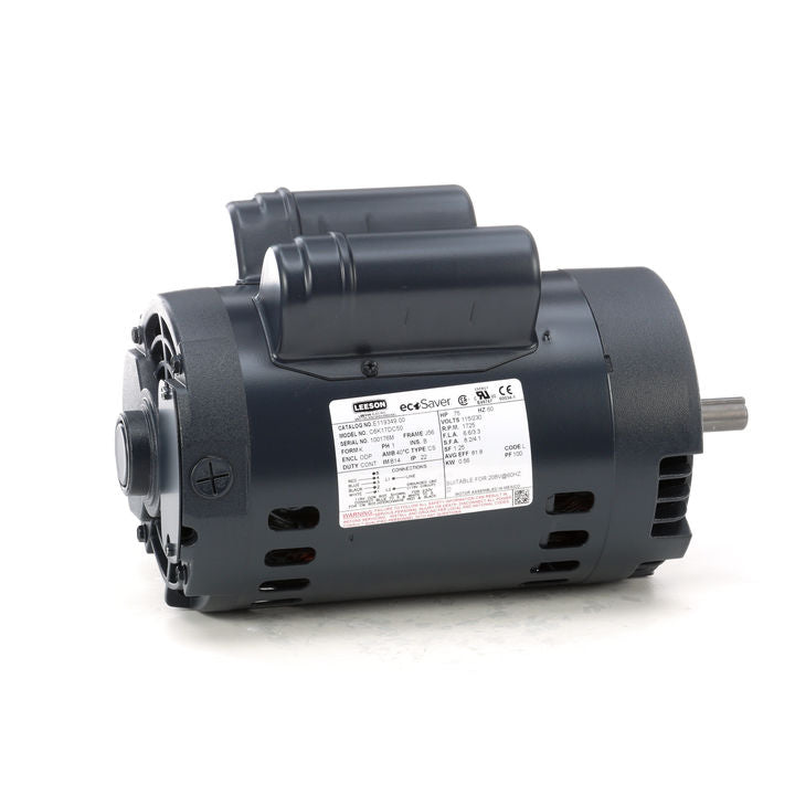 Leeson Electric E119349.00, 3/4 HP, 1800 RPM, S56C FR, 115/208-230 Vac, 1 PH, DP, C Face Less Base, General Purpose