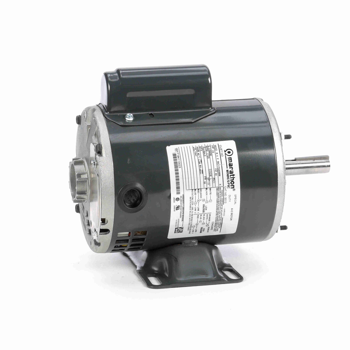 Marathon Electric B320, 056S17D2055, 1/3 Hp, 1725 RPM, 56CZ FR, 115 V, 1 PH, Dripproof , C-Face Footless, Exhaust Ventilator