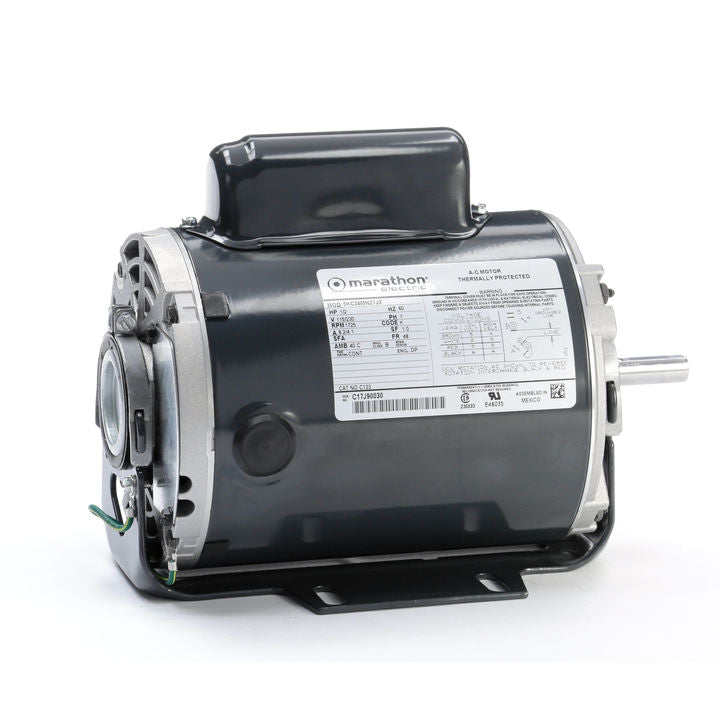 Marathon Electric C133, 1/2 HP, 1725 RPM, 48 FR, 115/230 Vac, 1 PH, Dripproof, Resilient Base, Fan and Blower, 5KC36MN27X.