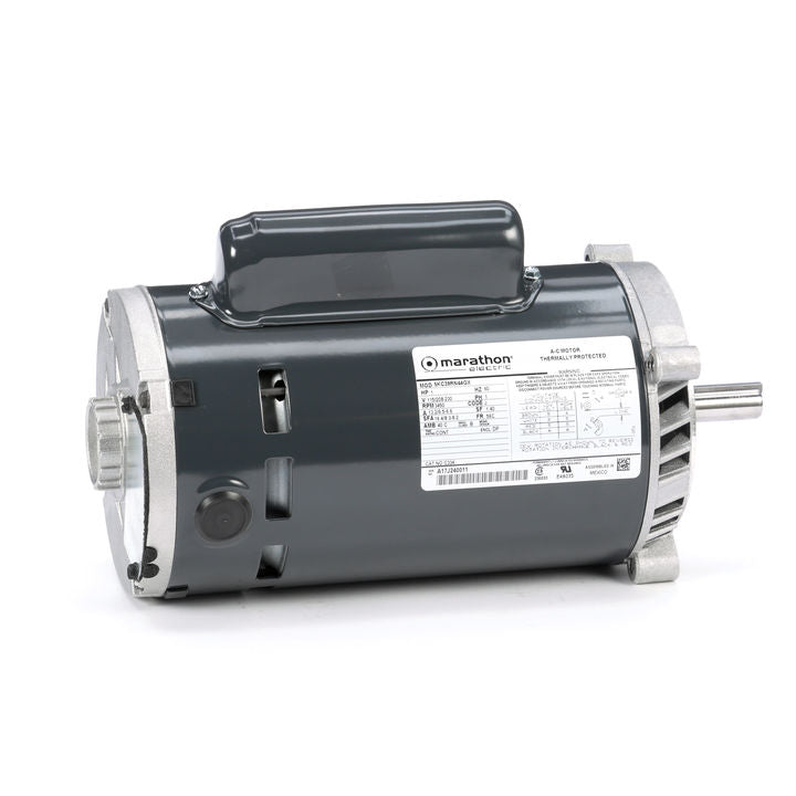 Marathon Electric C334, 1 Hp, 3600 Rpm, 56C FR, 115/230 Vac, Split PH. and Capacitor Start, Dripproof, C-Face Footless, Oil Burner, Auto Over Load, 5KC39RN44X.