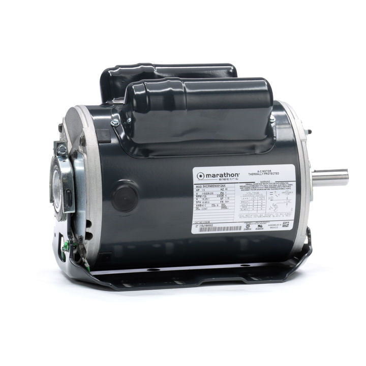 Leeson Electric CG239, 5KCR49SN0012X, 1 1/2 Hp, 1725 Rpm, 56H FR, 115-208/230 V, 1 PH, Dripproof, Resilient Base, Fan and Blower Duty Motor