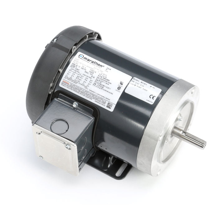 Marathon Electric D391 1/2 Hp, 3600 Rpm, 56C FR, 208-230/460 Vac, 3 PH, TEFC, C-Face Footed, General Purpose, Standard Efficiency, 56T34F5301.