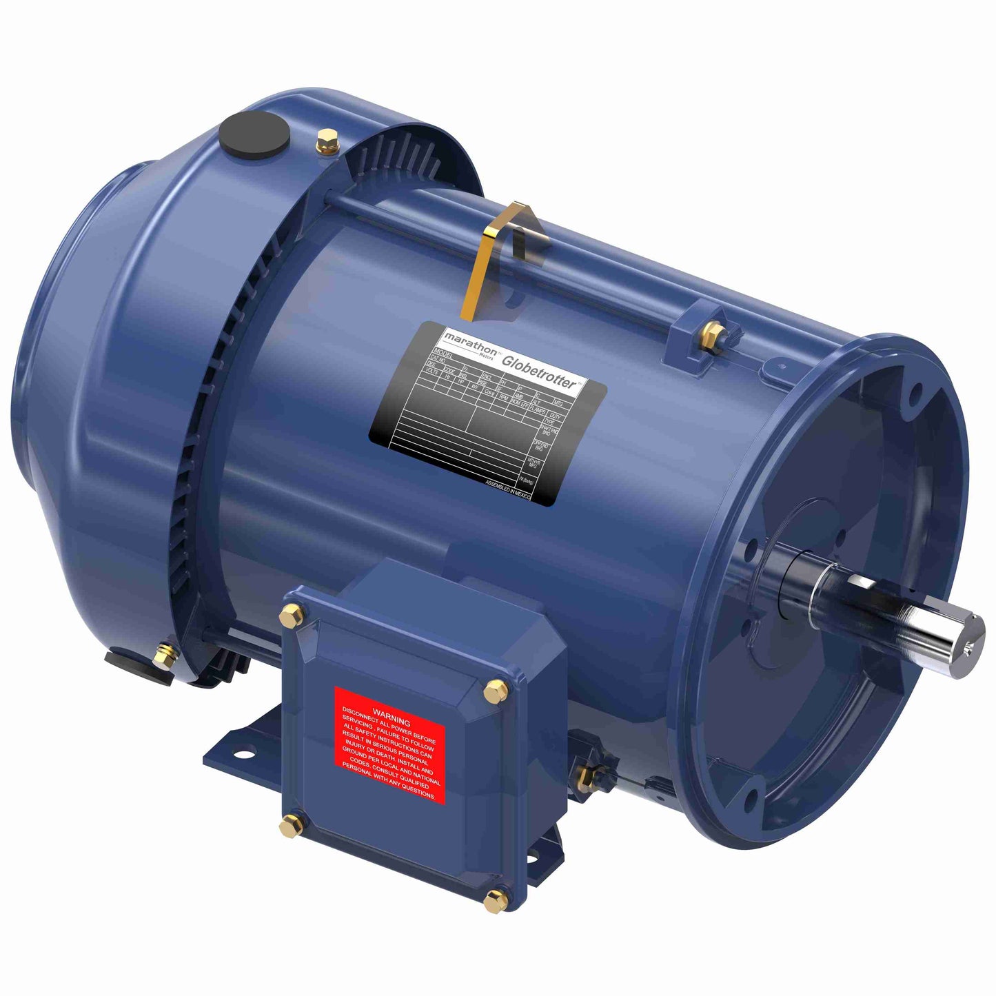 Marathon Electric GT1210A, 3 Hp, 1800 Rpm, 182TC FR, 230/460 Vac, 3 PH, TEFC, C-Face with Base, General Purpose Motor, 182TTFBD6028.