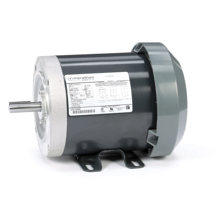 Marathon Electric K1324, 1/2 Hp, 1800 Rpm, 56C FR, 208-230/460 Vac, 3 PH, TEFC, C-Face Footed, General Purpose, Standard Efficiency, 5K42HN4034.