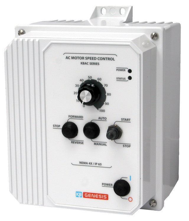 KBAC-27D White (9521) AC Drives, Nema 4x Inverter 2 HP, 115/230 Vac 1-Phase Input, 230 Vac 3-Phase Output, Nema 4x Enclosure, Variable Frequency Drives