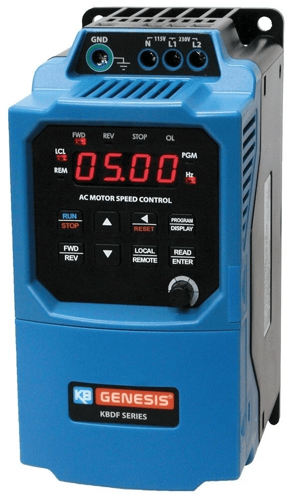 KB Electronics KBDF-23D (9673) AC Drives, 1/2 HP, 115/230 Vac 1-Phase Input, 230 Vac 3-Phase Output, Chassis/IP 20 Enclosure, Digital Variable Frequency Drives with CSP