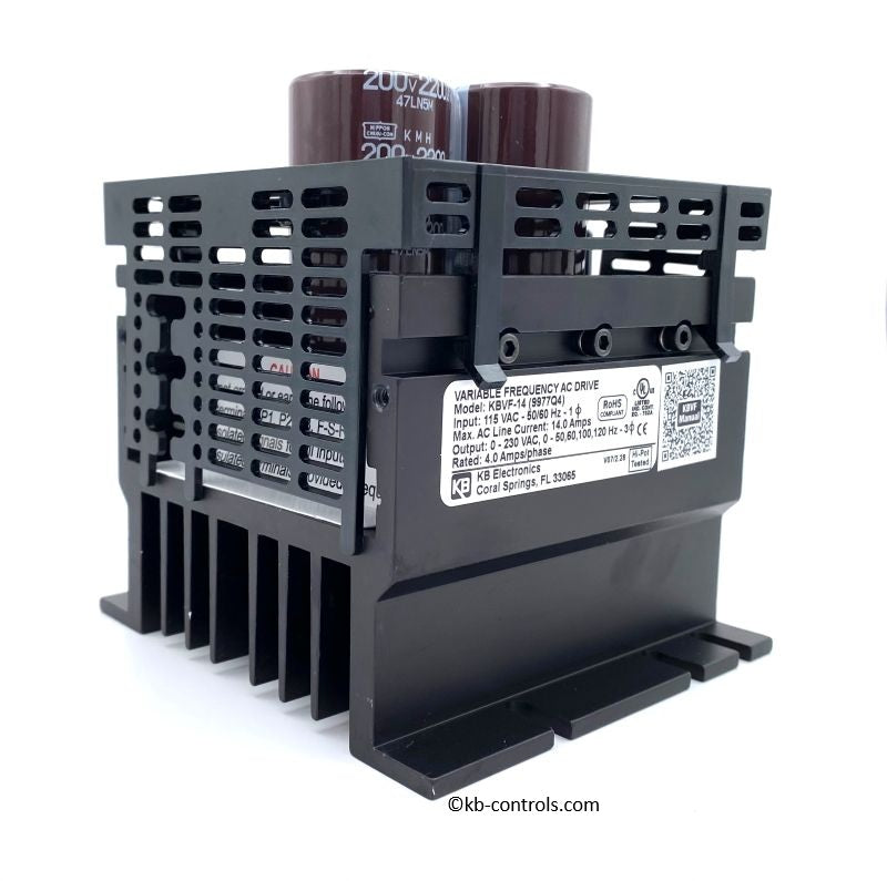 KB Electronics KBVF-14 (9977), 1 HP, 115 Vac, 1-Phase(Input), 230 Vac. 3-Phase(Output), IP 20 Enclosure(Open Chassis), Variable Frequency Drives