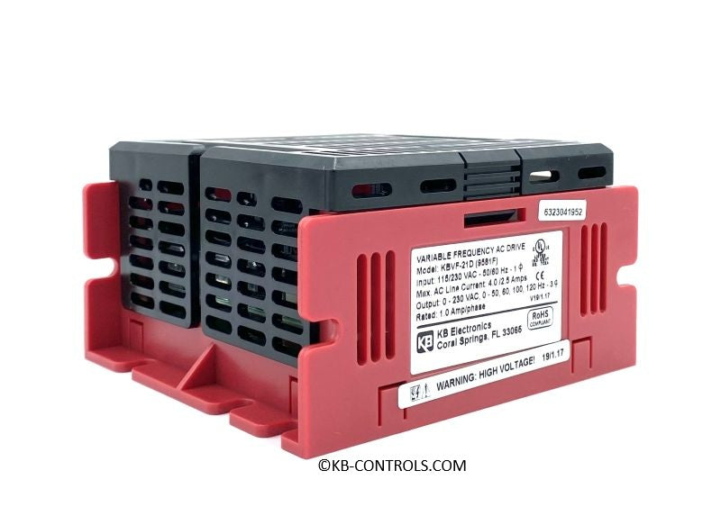 KB Electronics KBVF-21D (9581), 1/10 HP, 230 Vac, 1-Phase(Input), 230 Vac. 3-Phase(Output), IP 20 Enclosure(Open Chassis), Variable Frequency Drives