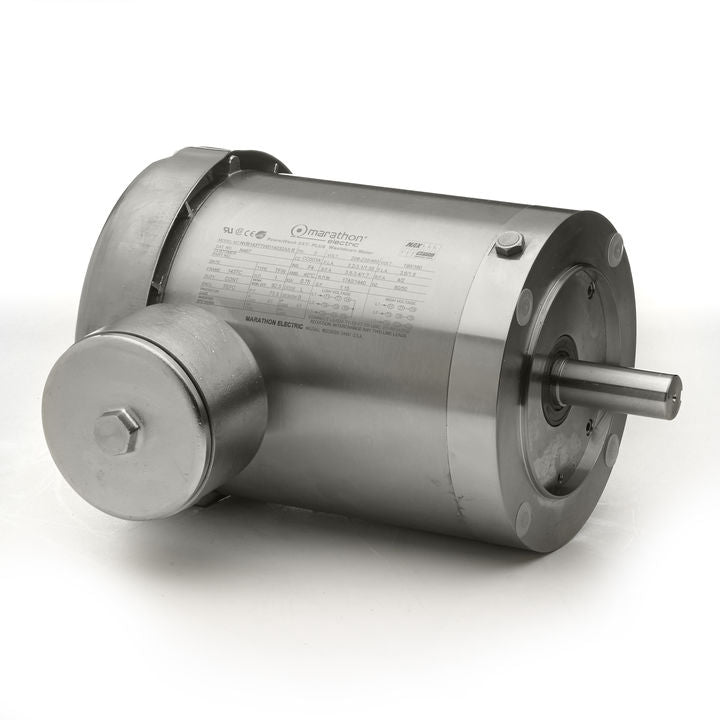 Marathon Electric N486A, 5 Hp, 3600 Rpm, 184TC FR, 230/460 Vac, 3 PH, TEFC, C-Face Footless, SXT-Plus Washdown Duty Motor, 184TTWD16004.
