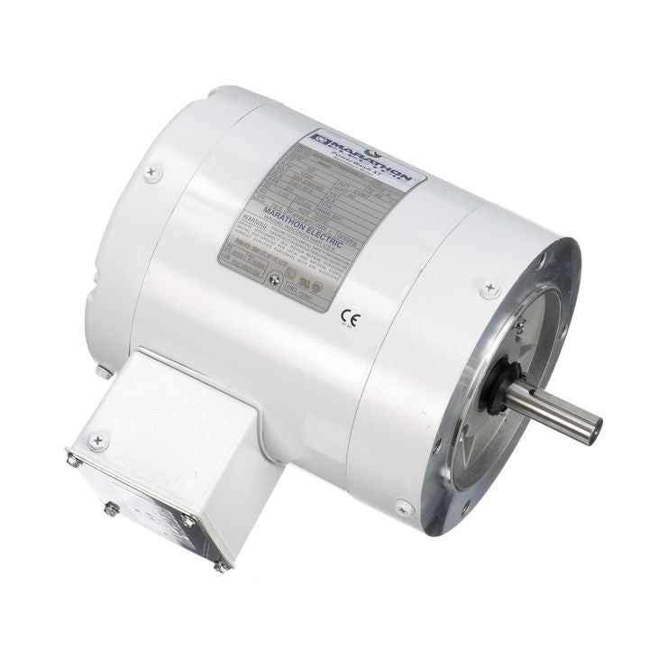 Marathon Electric N642, 1/2 Hp, 1800 Rpm, 56C FR, 208-230/460 Vac, 3 PH, Totally Enclosed, C-Face Footless, White Epoxy Washdown Duty, 56T17V5328