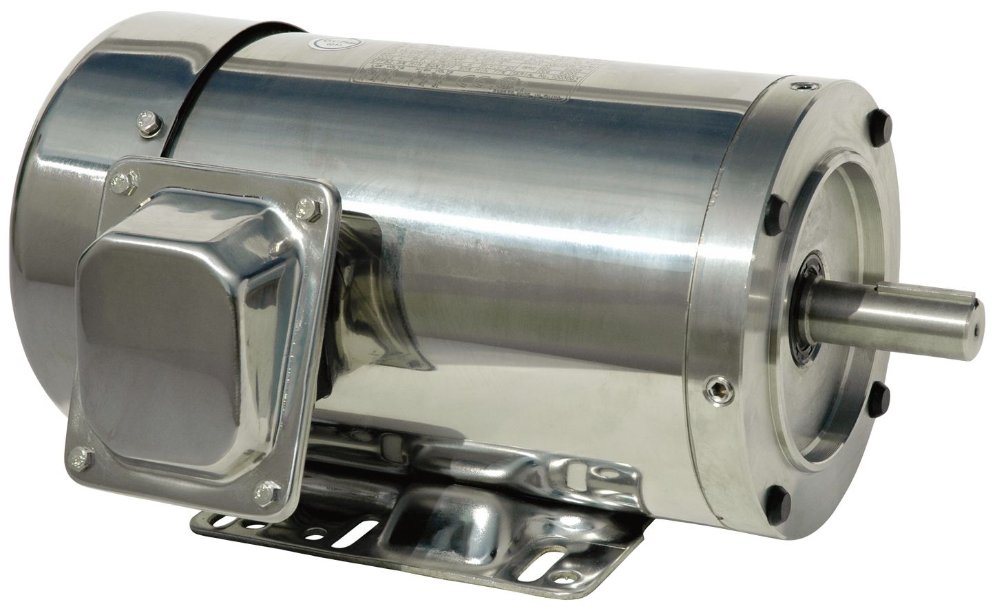 North American Electric PESS184TC5M-4-RB, 5 HP, 1800 RPM, 184TC Frame, 208-230/460V, 3PH, NEMA Design B, 60HZ, 1.15 S.F., IP66 Encl, Washdown Duty, Stainless Steel, Prem Eff, Inverter Duty, C-Flange with Round Body