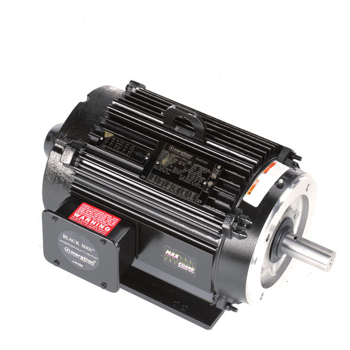 Marathon Electric Y545, 7 1/2 Hp, 1800 Rpm, 213TC FR, 230/460 Vac, 3 PH, Totally Enclosed, C-Face Footed, Tstat over load, Inverter Duty, Black Max, 213THTL7726