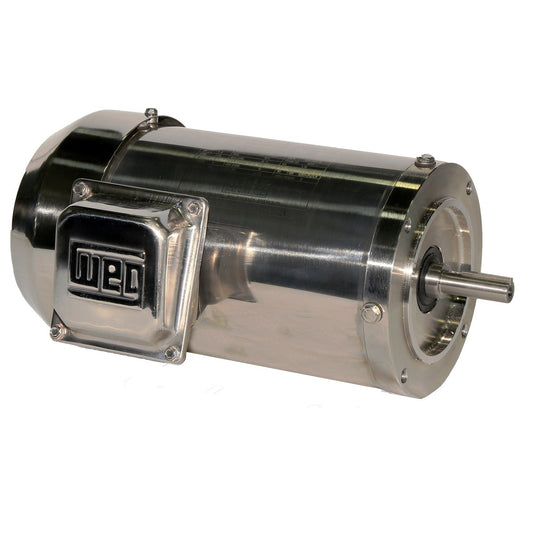 Weg Electric 00536ET3ESS184TCFL, 5 Hp, 3600 Rpm, 184TC FR, 230/460 Vac, TEFC, Footless, Shark NEMA Premium Efficiency.