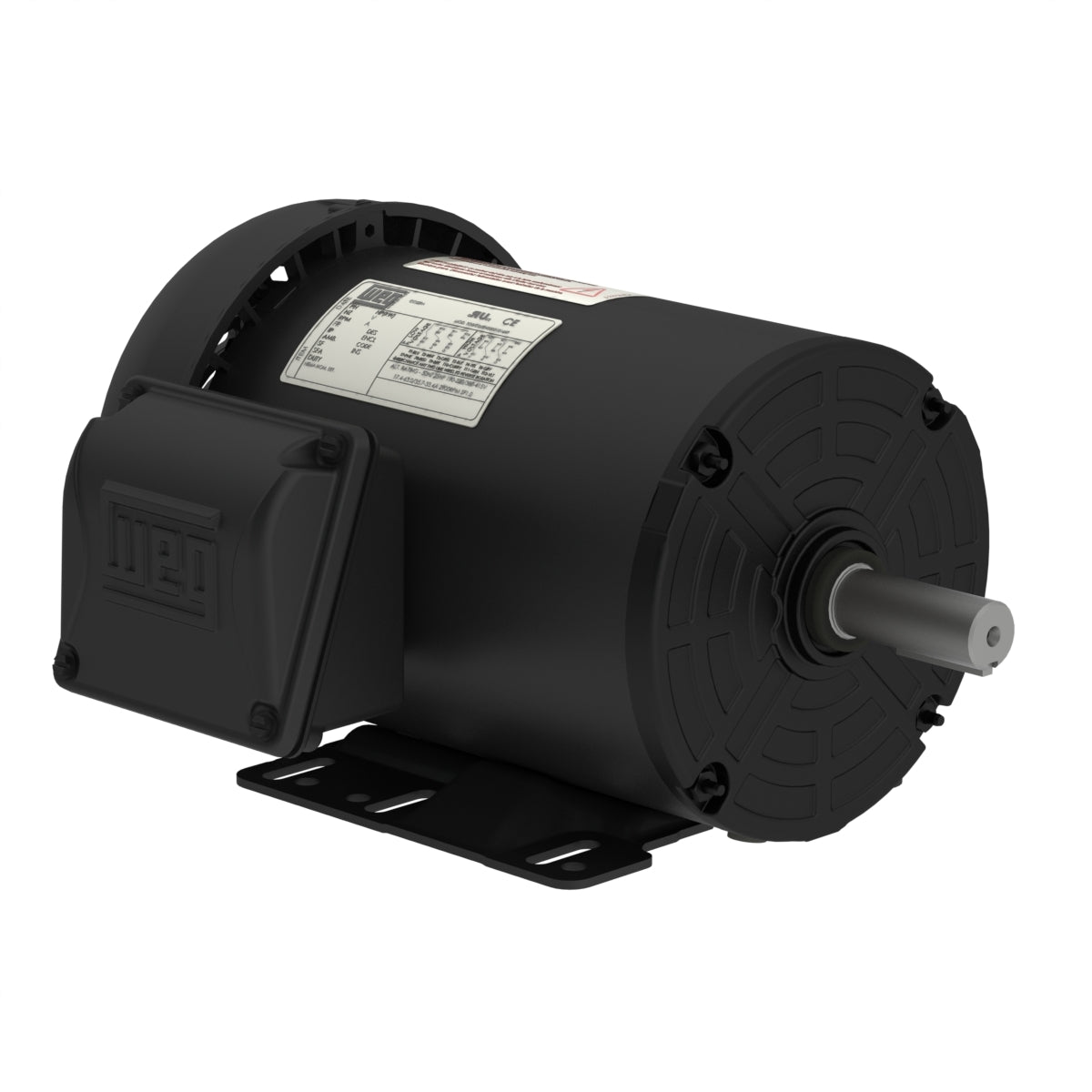 Weg Electric 00156ET3E143T-SG, 1 1/2 Hp, 3600 Rpm, 143/5T FR, 230/460//190-220/380-415 Vac, TEFC, 3 PH, Foot-mounted, NEMA Premium Efficiency.