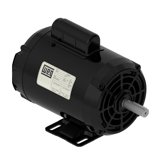 Weg Electric .7512ES1B56-S, 3/4 Hp, 1200 Rpm, 56 FR, 115/208-230 Vac, TEFC, 1 PH, Foot-mounted, Rolled Steel.