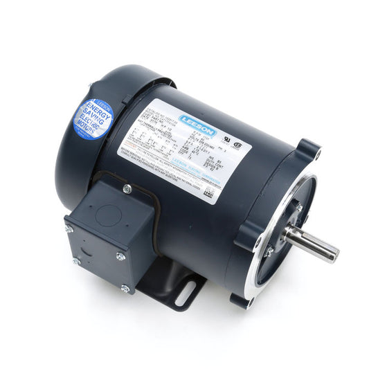 Leeson Electric 102917.00, 1/2 HP, 1800 RPM, 56C FR, TEFC, 208-230/460 Vac, 3 PH, C-Face with Base, General Purpose