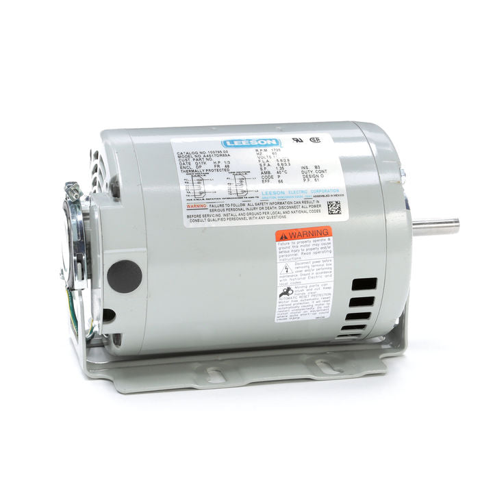 Leeson Electric 103794.00, 1/3 HP, 1800 RPM, S56 FR, 115 Vac, 1 PH, DP, Instant Reversing Motor, Resilient Base.