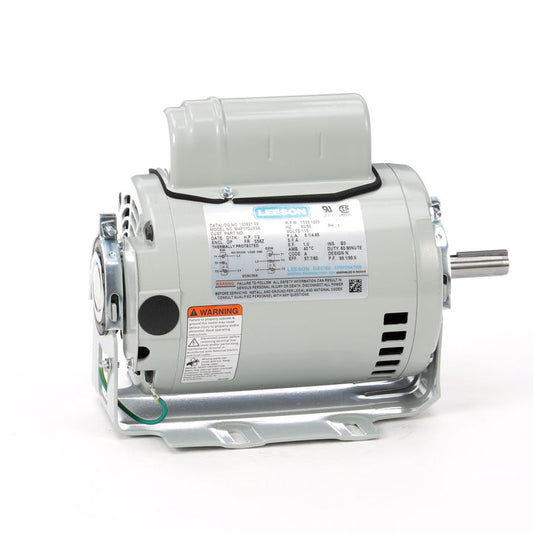 Leeson Electric 103821.00, 1/2 HP, 1625 RPM, S56Z FR, DP, 115 Vac, 1 PH, Resilient Base, Instant Reversing