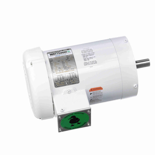 Leeson Electric 122179.00, 1 HP, 1800 RPM, 143TC FR, 208-230/460 Vac, 3 PH, TEFC, C Face Less Base, Washguard