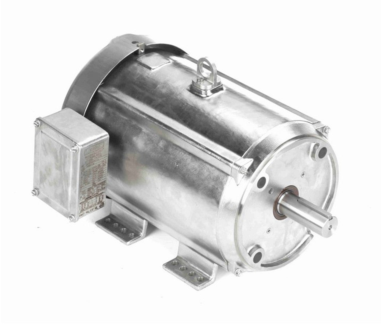 140827.00, 10 HP, 3600 RPM, 213TC FR, TEFC, 208-230/460 Vac, 3 PH, C-Face with Base, All Stainless Washguard Motor