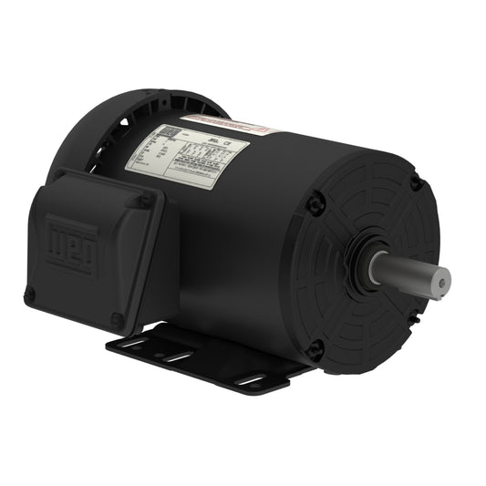 Weg Electric 00236ET3E56-S, 2 Hp, 3600 Rpm, 56H FR, 230/460//190-220/380-415 Vac, TEFC, 3 PH, Foot-mounted, Rolled Steel.