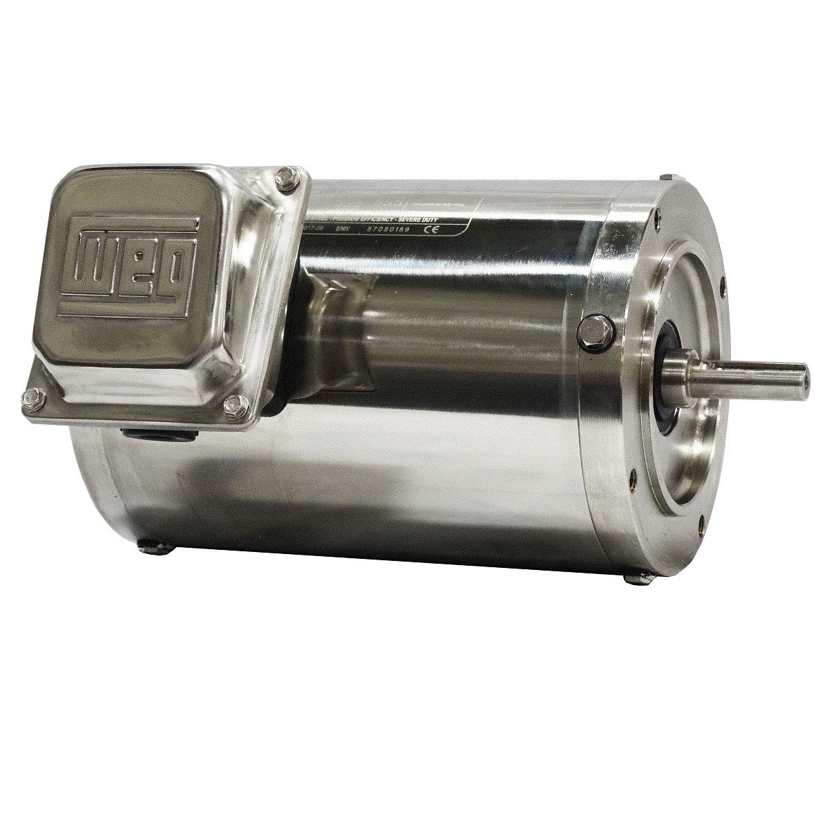 Weg Electric .5012EP3ESS56CFL, 1/2 Hp, 1200 Rpm, 56C FR, 230/460 Vac, TENV,  Footless, Shark High Efficiency.