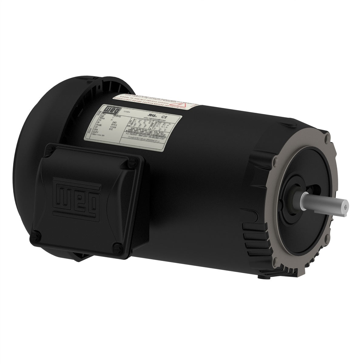 Weg Electric 00218ET3ESB145TCZ2-S, 2 Hp, 1800 Rpm, 143/5TCZ Frame, 230/460//380 Vac, TEFC, 3 PH, Footless, Rolled Steel NEMA Premium Efficiency.