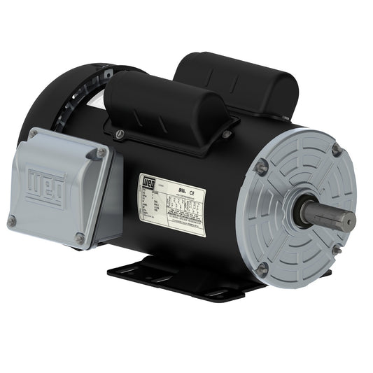 Weg Electric 00236ES1B145T-S, 2 Hp, 3600 Rpm, 143/5T FR, 115/208-230 Vac, 1 PH, TEFC, Foot-mounted, Rolled Steel.
