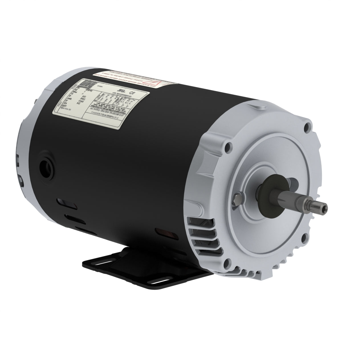 Weg Electric 00112OT3E56C-S, 1 Hp, 1200 Rpm, 56HC FR, 230/460//190-220/380-415 Vac, 1 PH, ODP, Foot-mounted, General Purpose MotorHC