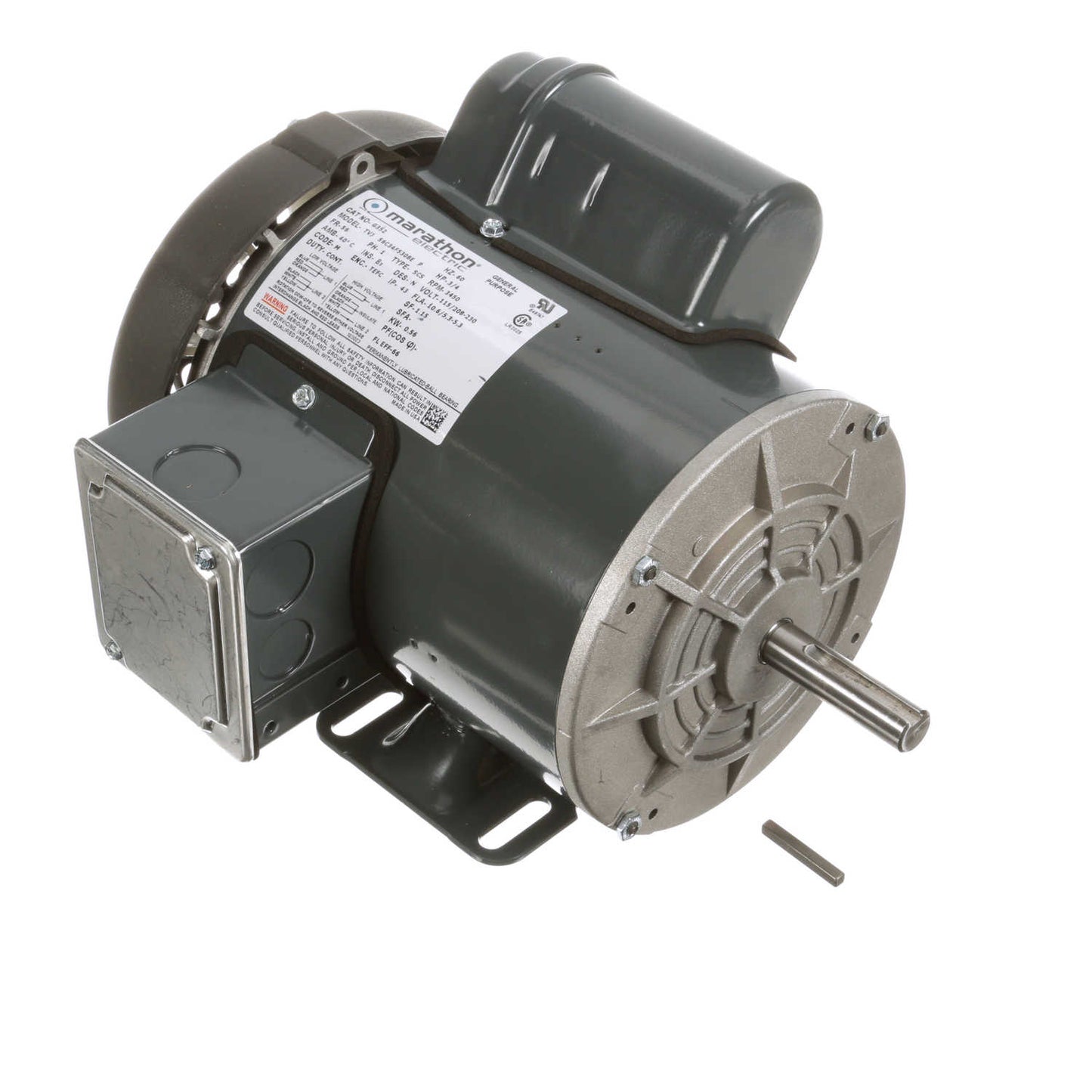 Marathon Electric G352, 3/4 Hp, 3600 Rpm, 56 FR, 115/208-230 Vac, 1 PH, TEFC, Rigid Base, General Purpose, No Overload, 56C34F5308.