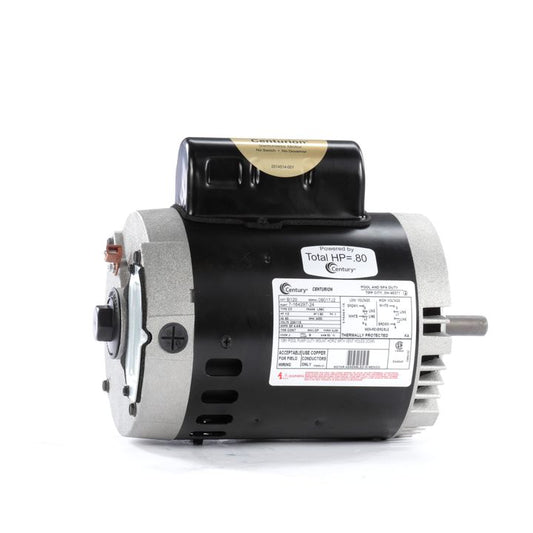 Century Electric B120, 1/2 HP, 3600 Rpm, 3600 Rpm, 56C FR, 1 PH, 115/230 Vac, ODP, C-Face Less Base, Pool Pump Motor