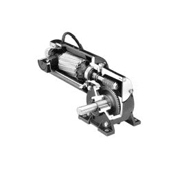 Bodine Electric 6535, 1/4 Hp, 250 Rpm, 10:1, 42 Lb-in., 33A5BEPM-5N, 130 Vdc., With accessory shaft, Permanent Magnet, Right Angle DC Gearmotor