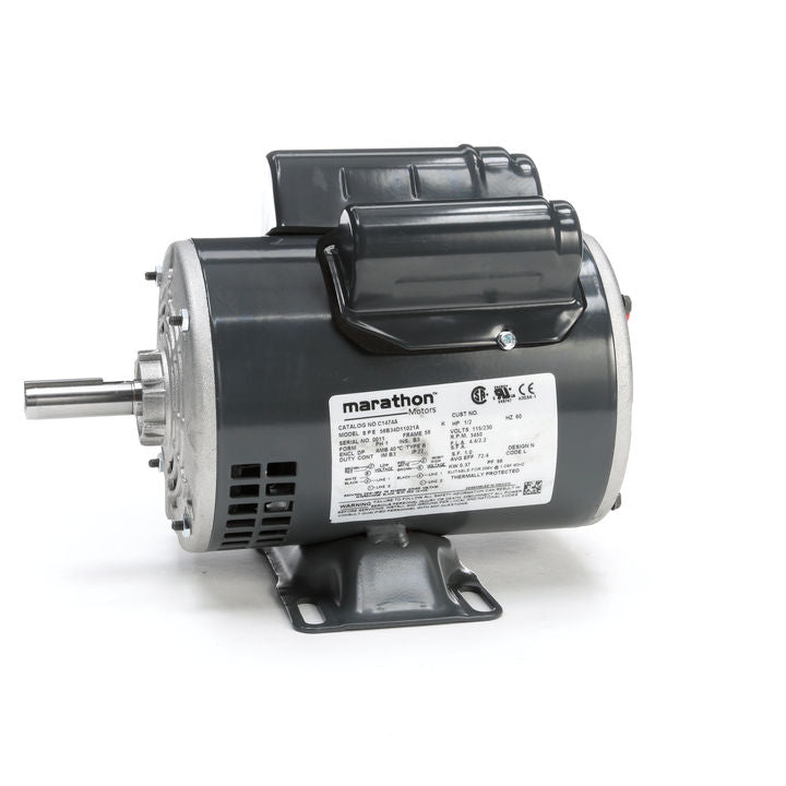 Marathon Electric C1474A, 1/2 HP, 3600 RPM, 56 FR, 115/230 V, 1 PH, Dripproof, Rigid Base, General Purpose, 56B34D11021.