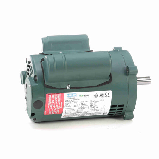 Leeson Electric E100054.00, 1/2 Hp, 3600 Rpm, S56C FR, 115/230 Vac, 1 PH, DP, C-Face Less Base, General Purpose.