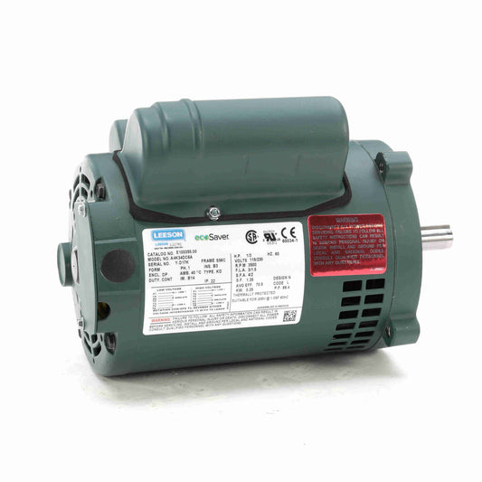 Leeson Electric E100355.00, 1/3 HP, 3600 RPM, S56C FR, DP, 115/230 Vac, 1 PH, Rigid Base, General Purpose.