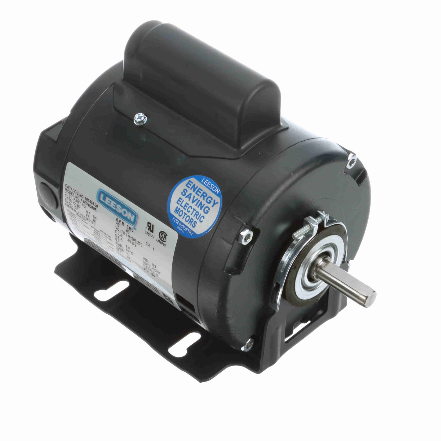 Leeson Electric E101432.00, 1/2 HP, 3600 RPM, 48 FR, 115/230 Vac, 1 PH, DP, General Purpose.
