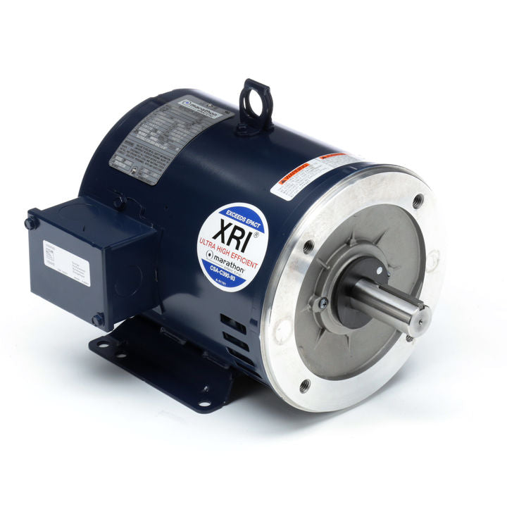Marathon Electric GT0212, 5 Hp, 3600 Rpm, 182TC FR, 230/460 Vac, 3 PH, Dripproof, C-Face Footed, General Purpose, EPAct Efficiency, 182TTDBD6003