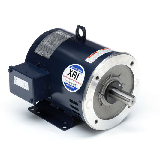 Marathon Electric GT0212, 5 Hp, 3600 Rpm, 182TC FR, 230/460 Vac, 3 PH, Dripproof, C-Face Footed, General Purpose, EPAct Efficiency, 182TTDBD6003