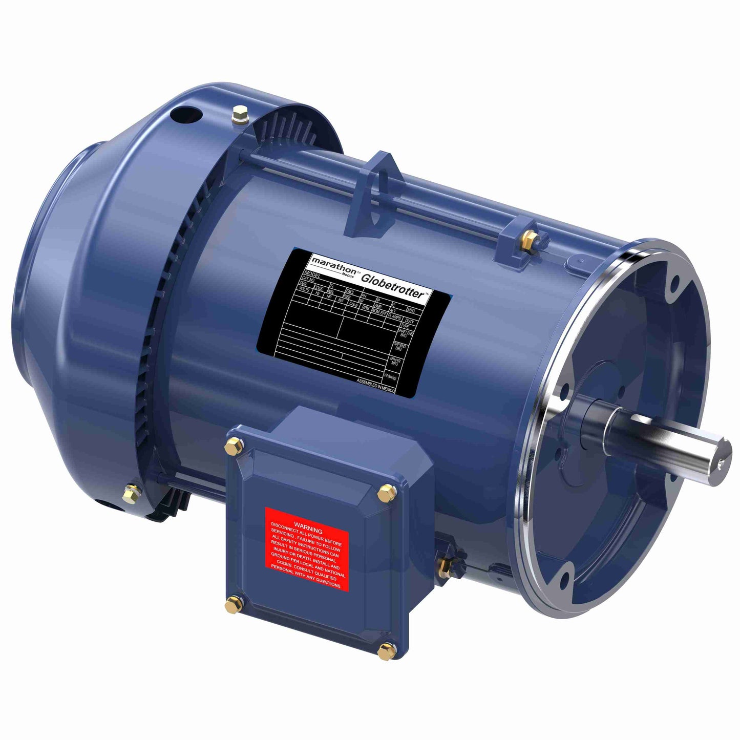 Marathon Electric GT1305A, 1 1/2 Hp, 1200 Rpm, 182TC FR, 230/460 Vac, 3 PH, TEFC, C-Face Footless, General Purpose Motor, 182TTFBD6079.
