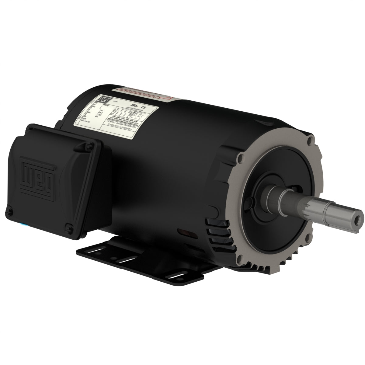 Weg Electric 00112OT3E145JP-S, 1 Hp,1200 Rpm, 143/5JP FR, 208-230/460 Vac, 1 PH, ODP, Foot-mounted, General Purpose Motor.