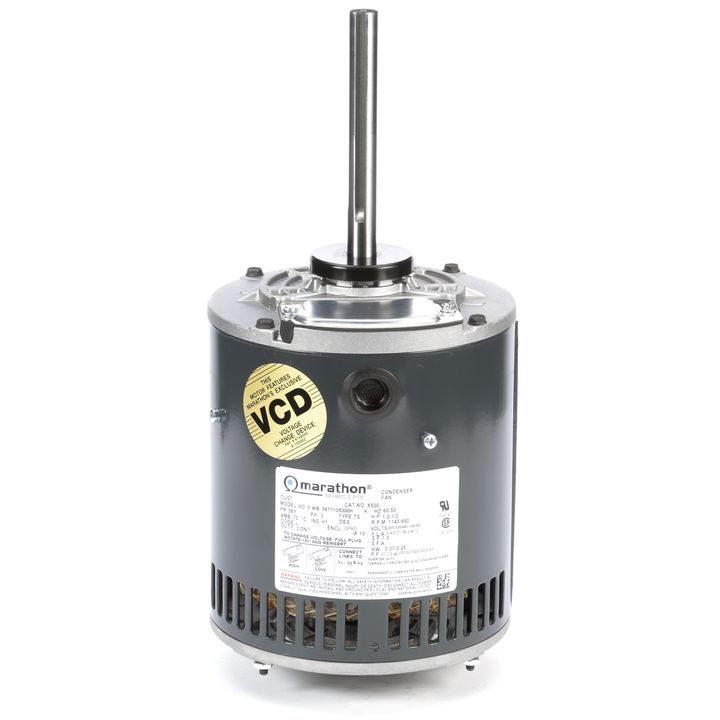 Marathon Electric X501, 3/4 Hp, 1140 Rpm, 56Y FR, 200-230/460 Vac, 3 PH, Belly Band/Resilient Ring, Condenser Fan/Heat Pump, Open Air Over, 56T11O5301