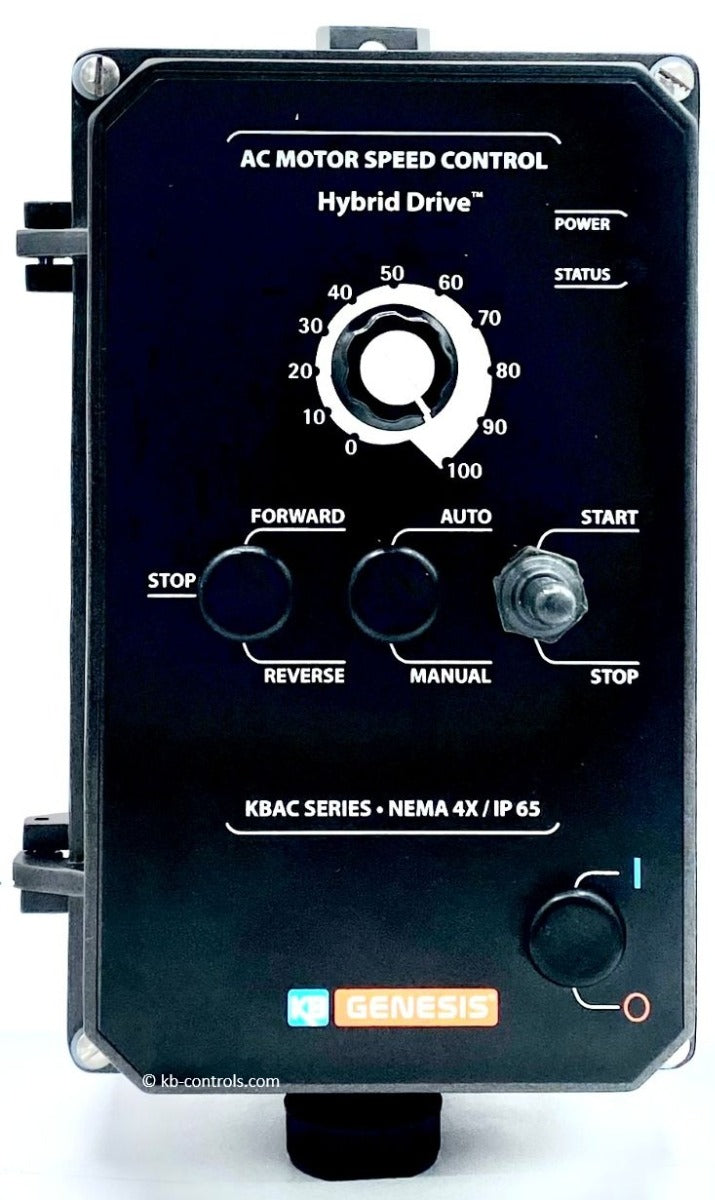 KB Electronics KBAC-24D Black (9987)  AC Drives, Nema 4x Inverter 1 HP, 115/230 Vac 1-Phase Input, 230 Vac 3-Phase Output, Nema 4x Enclosure, Variable Frequency Drives