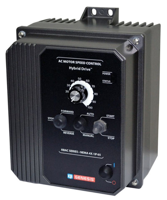 KB Electronics KBAC-48 Black (9540) AC Drives, Nema 4x Inverter 5 HP, 460 Vac 1-Phase Input, 460 Vac 3-Phase Output, Nema 4x Enclosure, Variable Frequency Drives